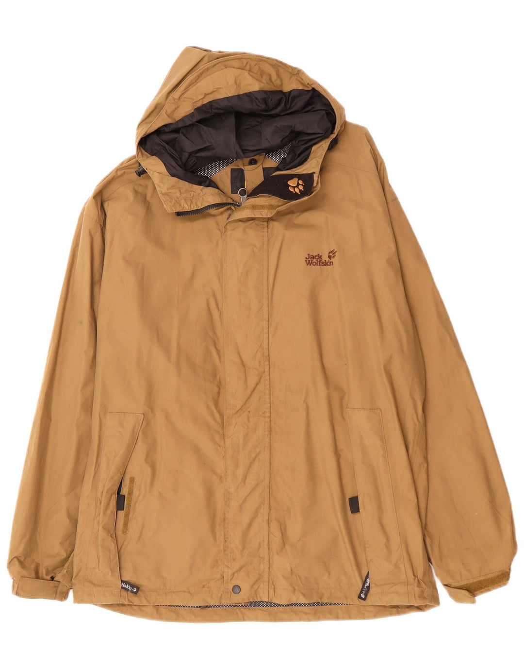 Jack Wolfskin Ανδρικό μπουφάν βροχής με κουκούλα UK 40/42 μεγάλο μπεζ πολυαμίδιο