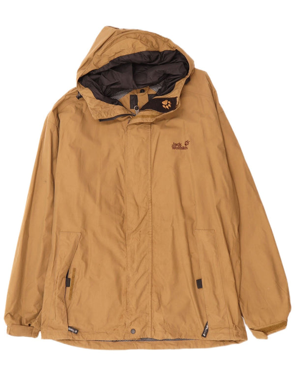 Jack Wolfskin Ανδρικό μπουφάν βροχής με κουκούλα UK 40/42 μεγάλο μπεζ πολυαμίδιο