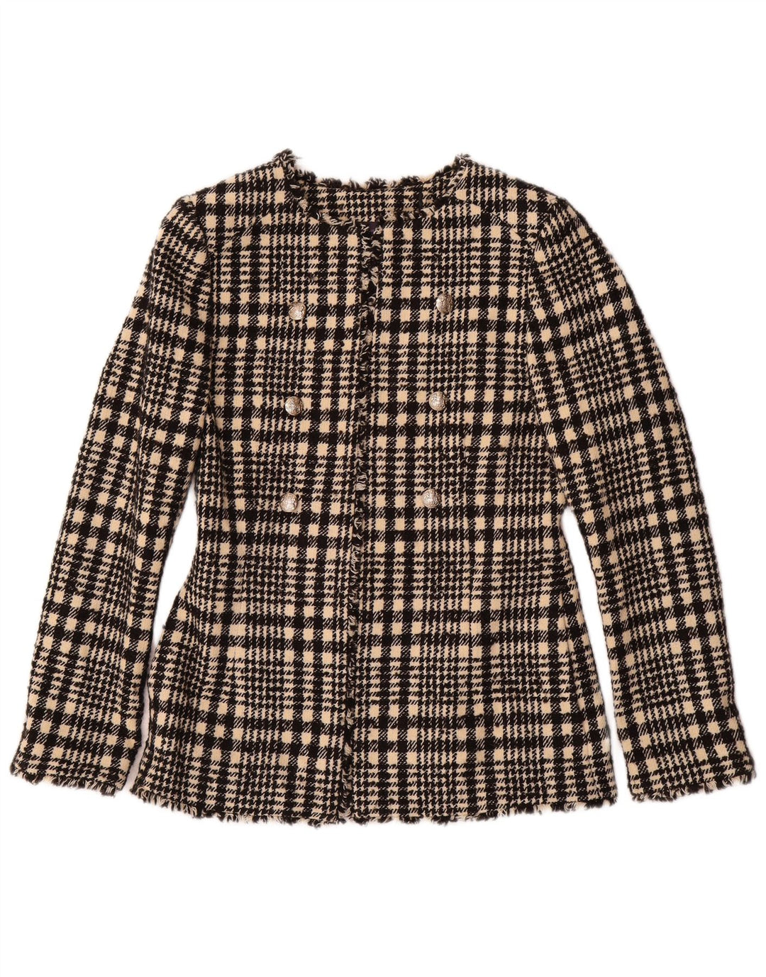 Marks & Spencer Γυναικείο Μπουφάν Blazer UK 6 XS Μαύρο καρό πολυεστέρα