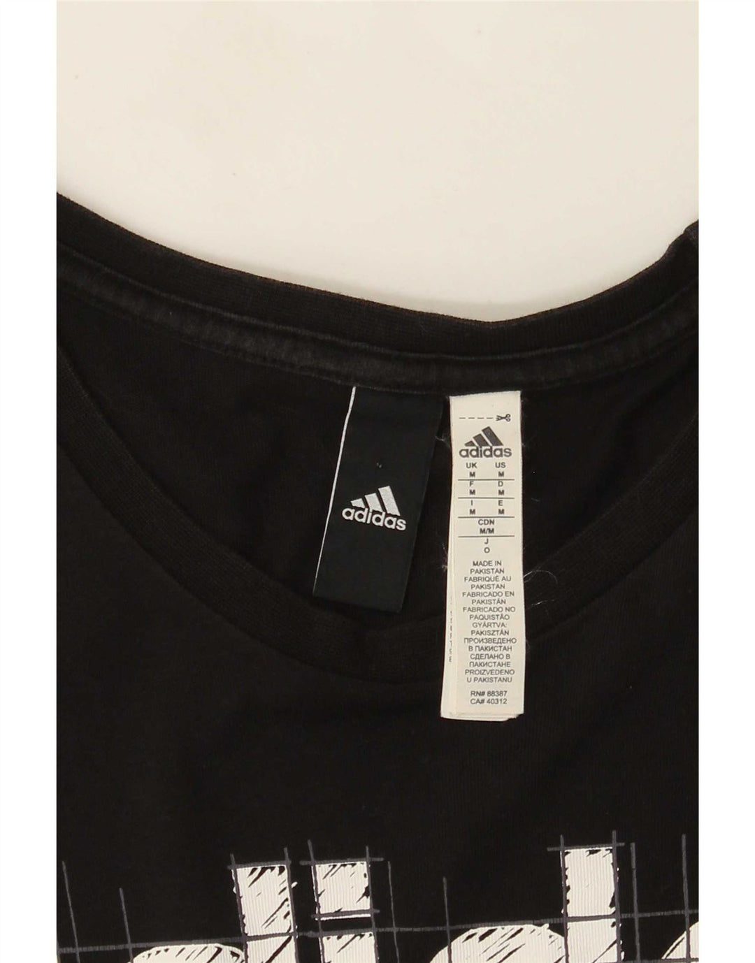 Ανδρικό γραφικό T-Shirt Adidas Top Μεσαίο μαύρο βαμβακερό
