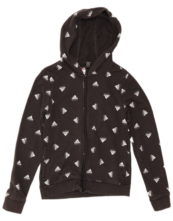 Adidas Boys Graphic Hoodie Jumper 13-14 ετών Μαύρο βαμβακερό