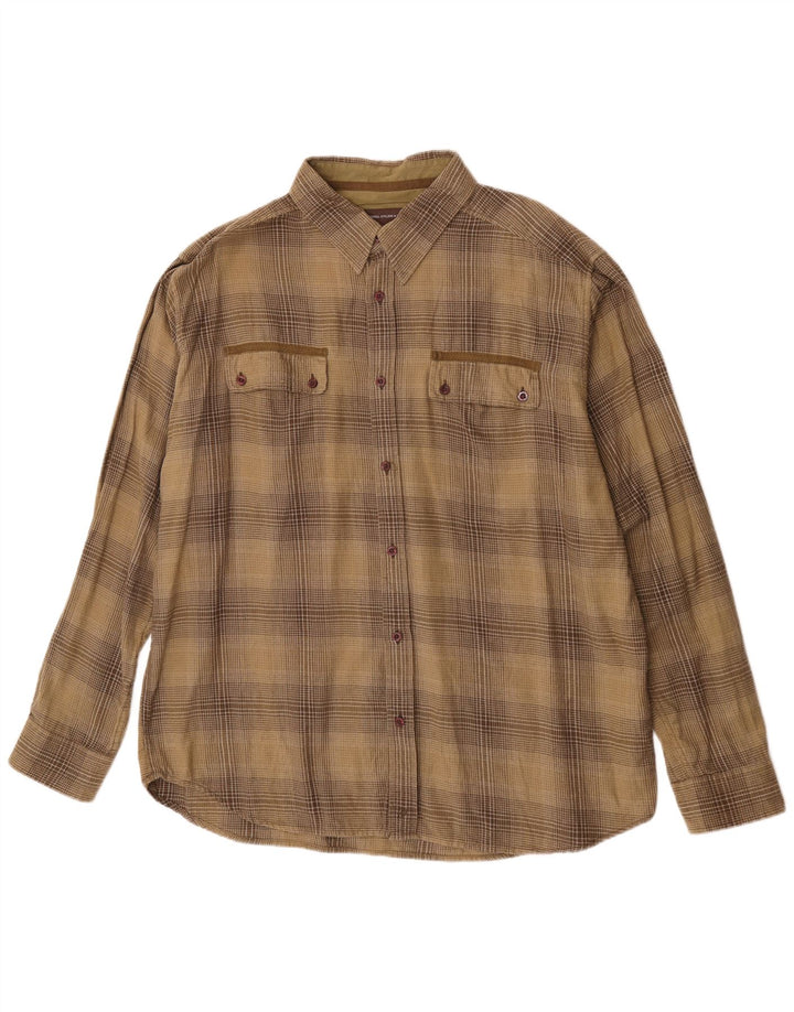 Ανδρικό φανελένιο πουκάμισο Wrangler 2XL Χακί βαμβακερό