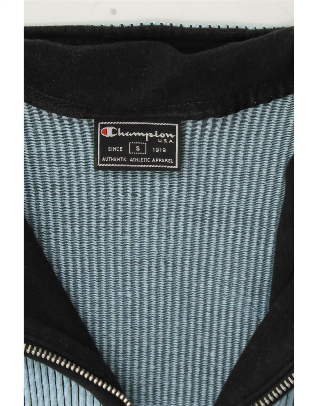 Γυναικείο πουλόβερ CHAMPION UK 10 Small Blue Pinstripe βαμβακερό