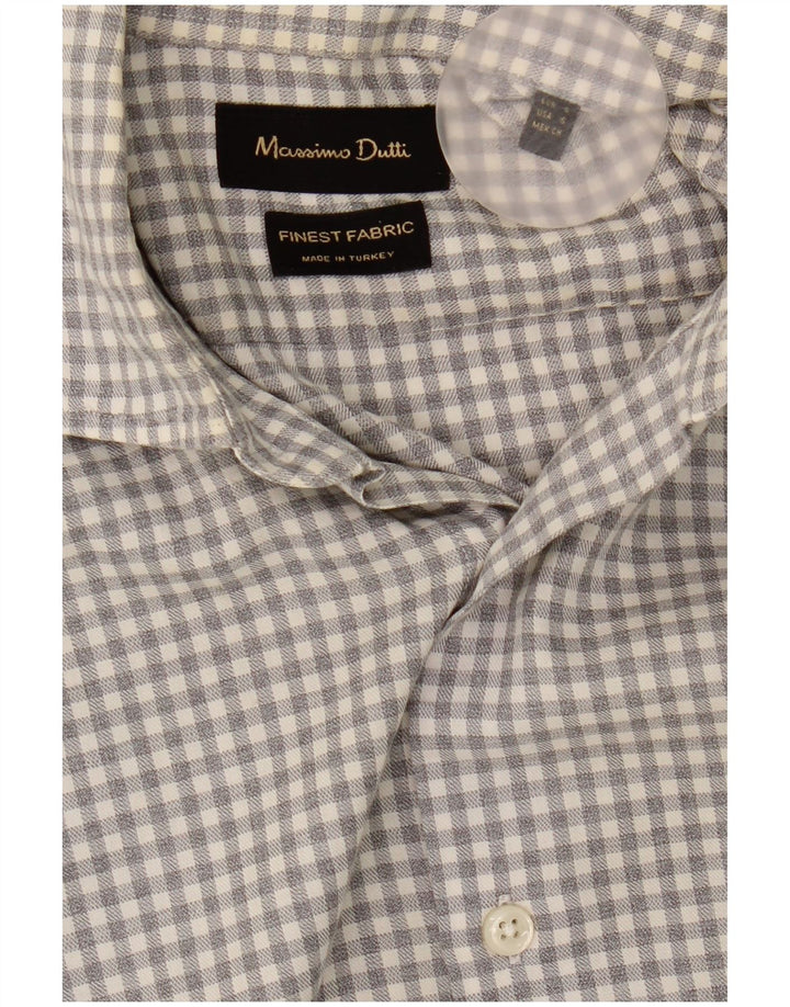 Ανδρικό πουκάμισο Massimo Dutti Μικρό Γκρι Gingham