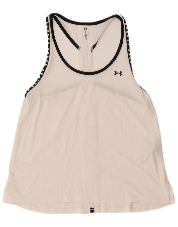 Under Armour Γυναικείο Γραφικό Γιλέκο Heat Gear Top UK 12 μεσαίο λευκό πολυεστέρας