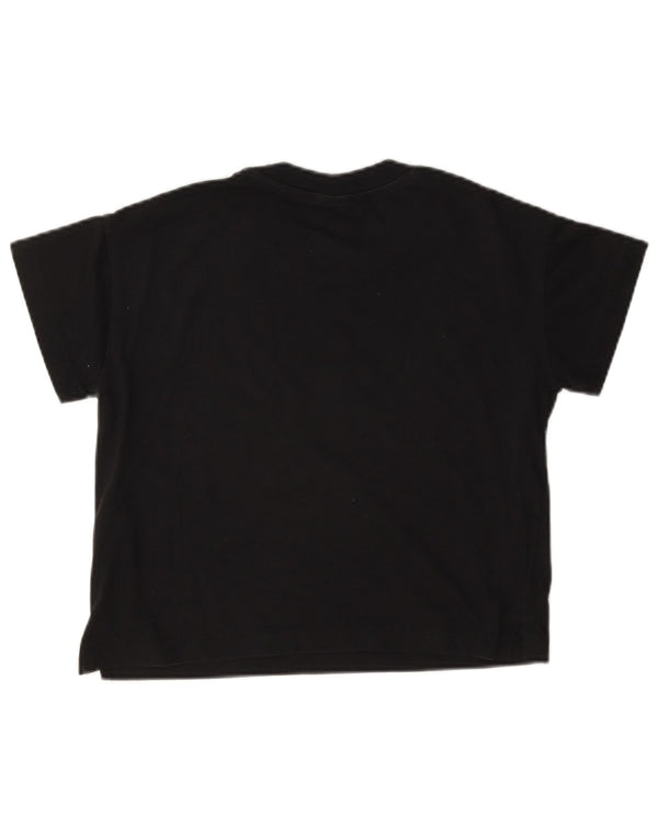 Champion Womens Crop Oversized Graphic T-Shirt Top UK 6 XS Black