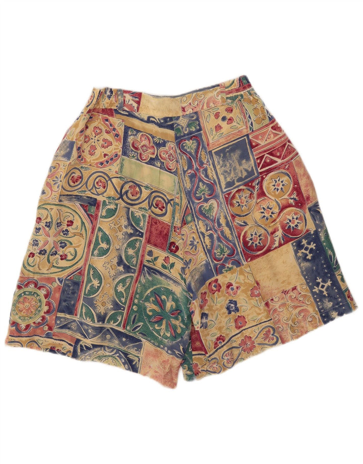 Vintage γυναικείο σορτς Chino με καρφίτσες W28 Μεσαίο πολύχρωμο μεταξωτό συνονθύλευμα
