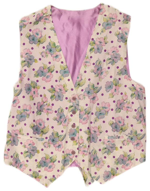 Vintage γυναικείο γιλέκο UK 16 Large Purple Floral