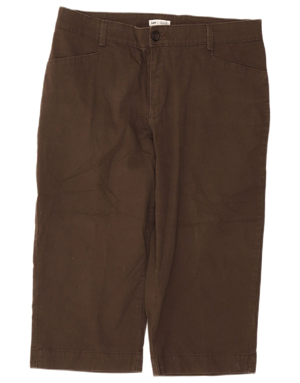 Lee γυναικείο ψηλόμεσο παντελόνι Capri US 16 2XL W38 L19 Χακί βαμβακερό