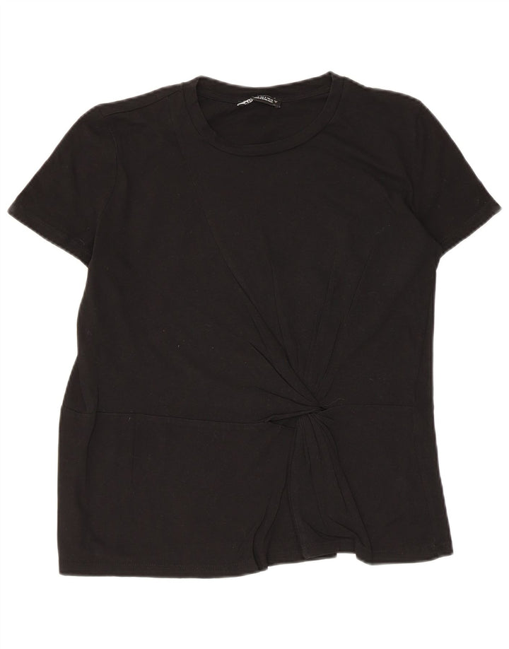 Zara Γυναικεία Μπλούζα Τοπ UK 10 Small Black Cotton