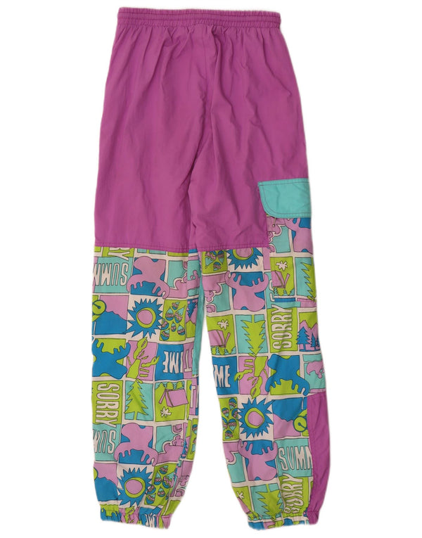 Vintage Γυναικεία γραφικά Cargo Παντελόνια αθλητικά Joggers IT 44 Medium Purple