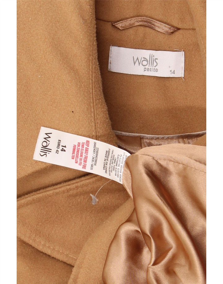 Wallis Γυναικείο παλτό με διπλό στήθος UK 14 Large Beige Polyester
