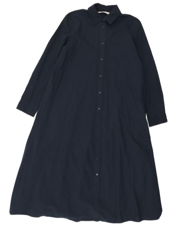 Zara Γυναικείο πουκάμισο Oversized Φόρεμα UK 6 XS Navy Blue Polyester