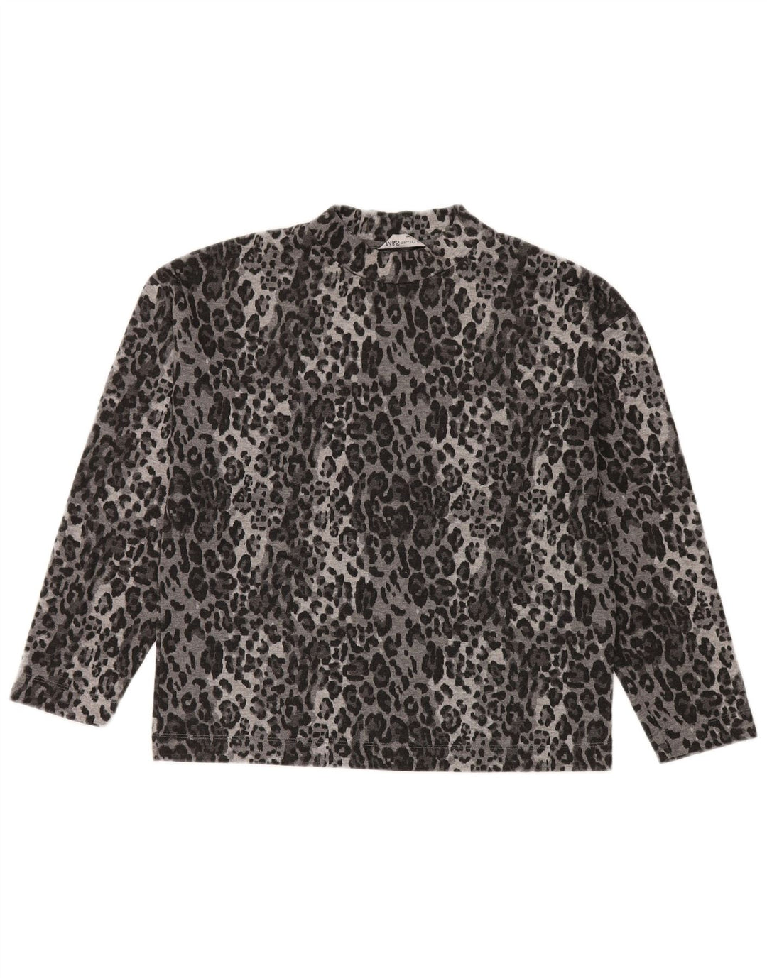 Marks & Spencer Γυναικείο τοπ μακρυμάνικο UK 10 Small Gray Animal Print
