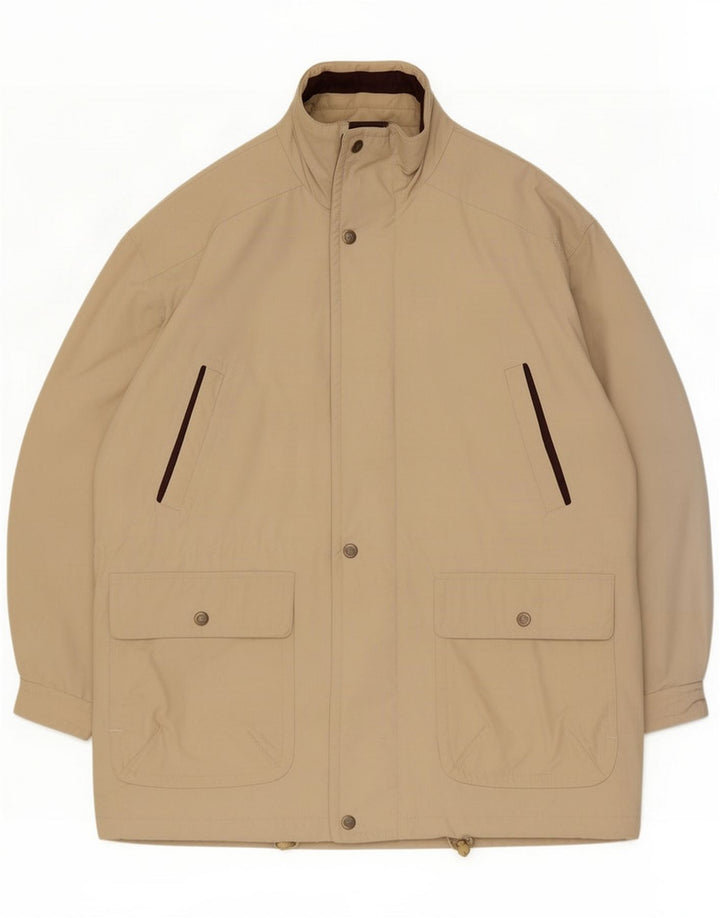 Vintage Ανδρικό παλτό αντιανεμικό IT 58 4XL Beige Polyester