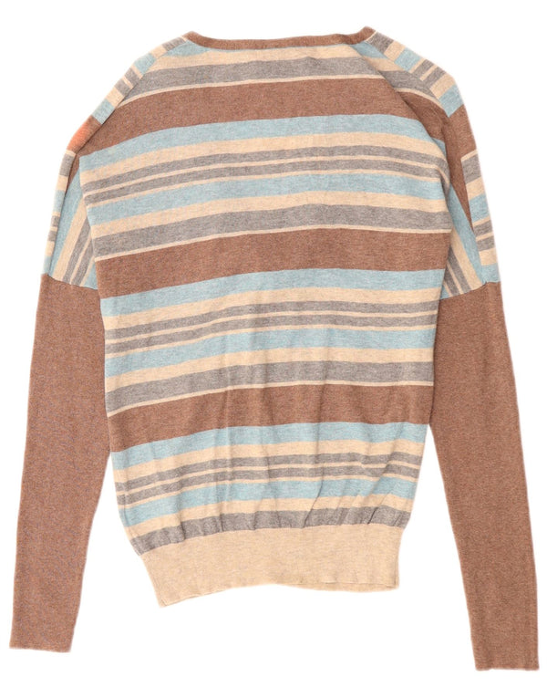 MONSOON Γυναικείο πουλόβερ με λαιμόκοψη με V λαιμόκοψη UK 12 μεσαία πολύχρωμα ριγέ