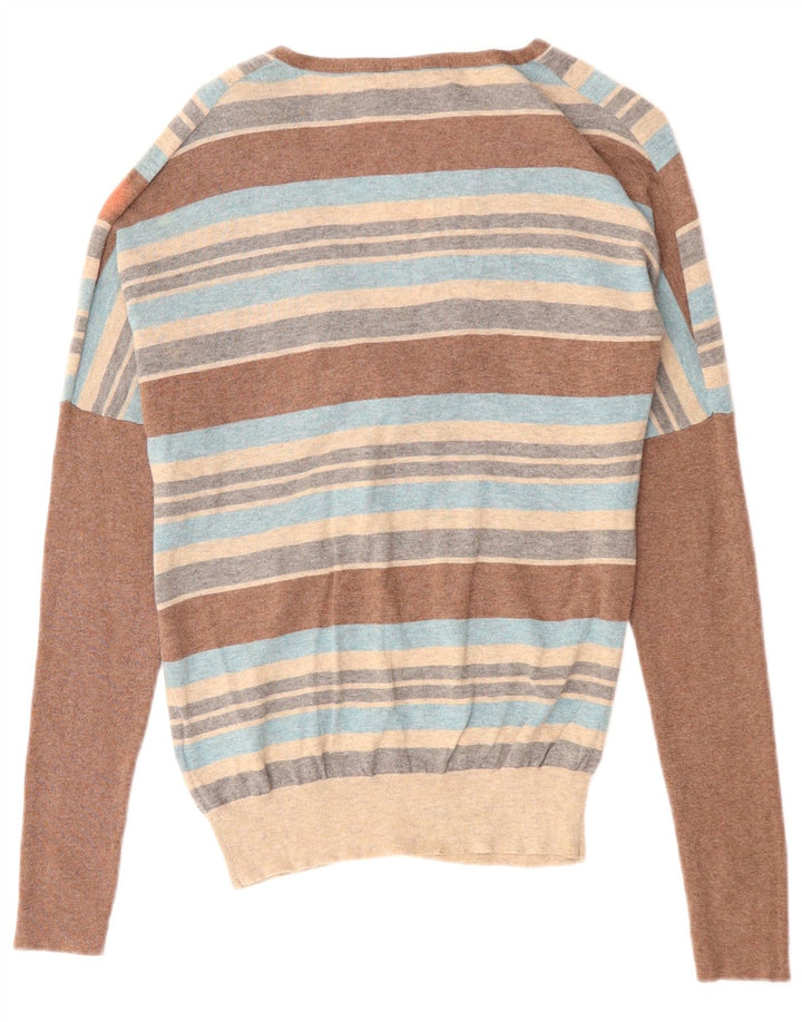 MONSOON Γυναικείο πουλόβερ με λαιμόκοψη με V λαιμόκοψη UK 12 μεσαία πολύχρωμα ριγέ