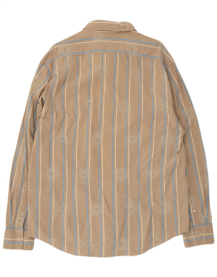 Ανδρικό πουκάμισο Ted Baker Νούμερο 6 2XL Μπεζ ριγέ βαμβακερό