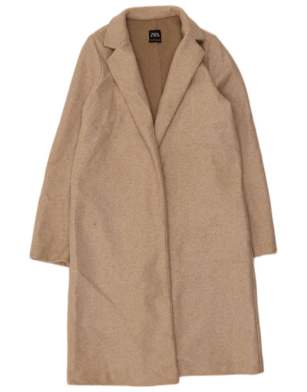 Zara Γυναικείο Ανοιχτό Πανωφόρι UK 10 Small Beige Polyester