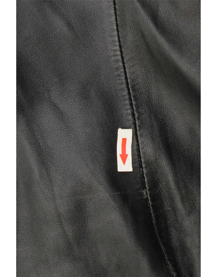 Vintage Γυναικείο Δερμάτινο Μπουφάν IT 50 XL Μαύρο Δερμάτινο