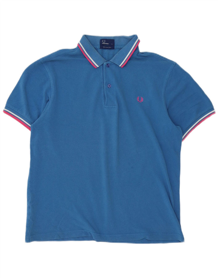 Fred Perry Ανδρικό Πόλο Μπλουζάκι μεγάλο μπλε βαμβακερό