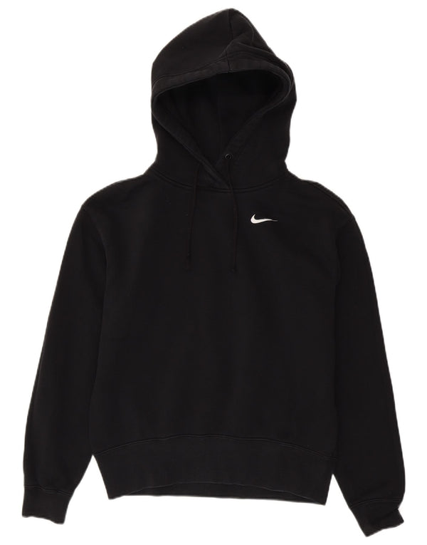Nike Womens Oversized Hoodie Jumper UK 6 XS Black Cotton