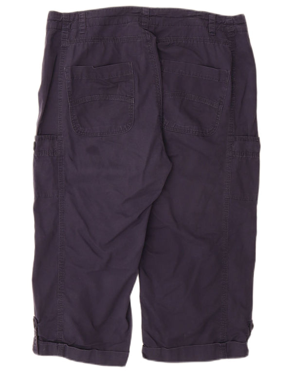 WEIRD FISH Γυναικείο παντελόνι Capri UK 14 Μεγάλο W34 Navy Blue βαμβακερό