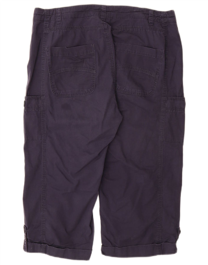 WEIRD FISH Γυναικείο παντελόνι Capri UK 14 Μεγάλο W34 Navy Blue βαμβακερό