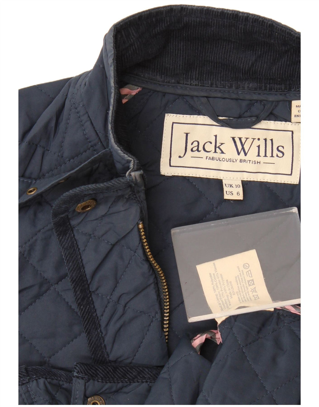 Jack Wills Γυναικείο καπιτονέ μπουφάν UK 10 Small Navy Blue Polyester