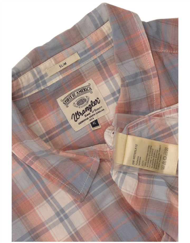 Ανδρικό κοντομάνικο Slim πουκάμισο Wrangler XL Μπλε βαμβακερό