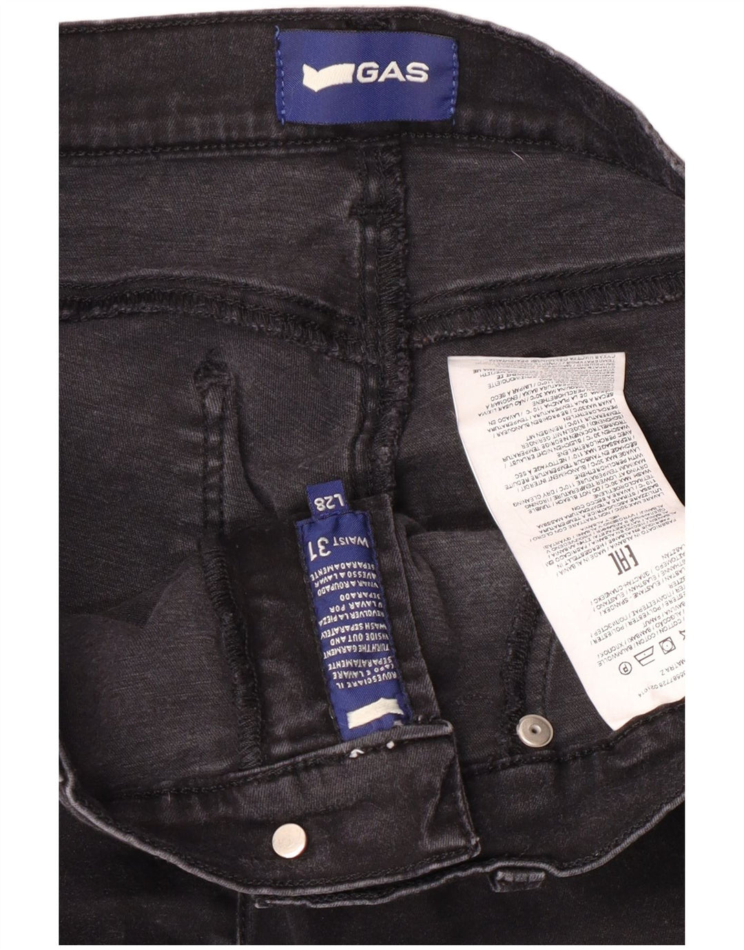 Gas Γυναικείο Slim Jeans W31 L28 Μαύρο Βαμβακερό