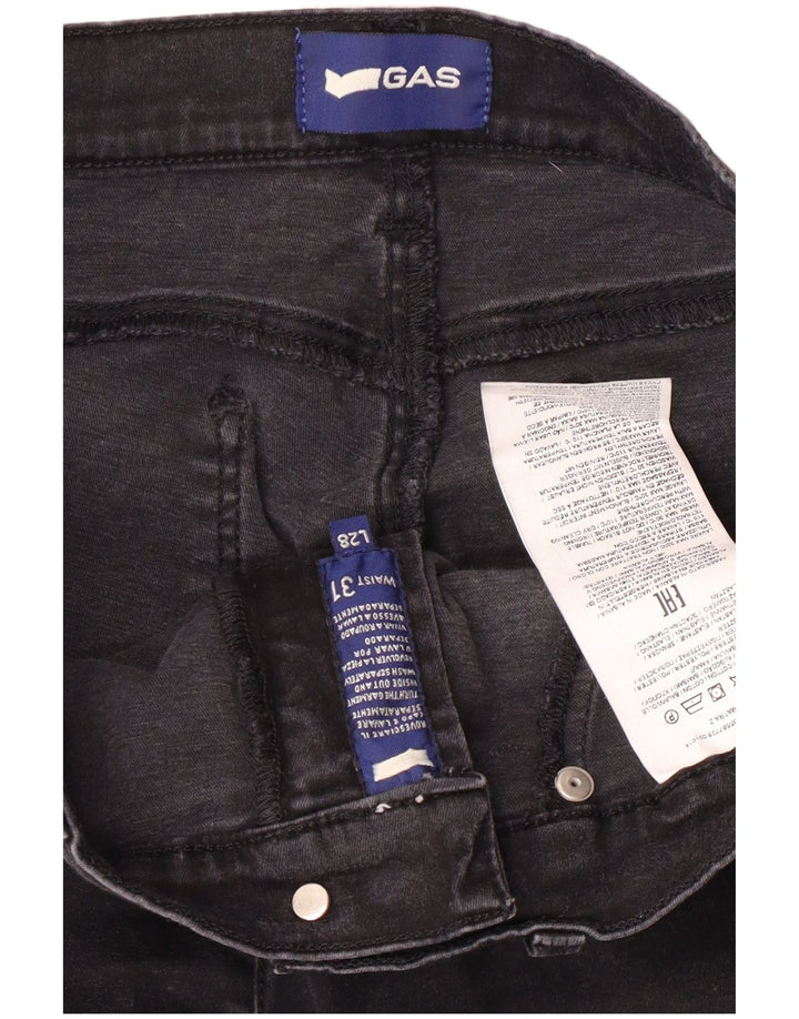 Gas Γυναικείο Slim Jeans W31 L28 Μαύρο Βαμβακερό