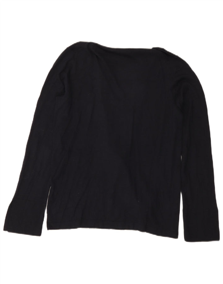 Massimo Dutti Γυναικείο πουλόβερ με σάλι με λαιμόκοψη UK 12 Medium Navy Blue