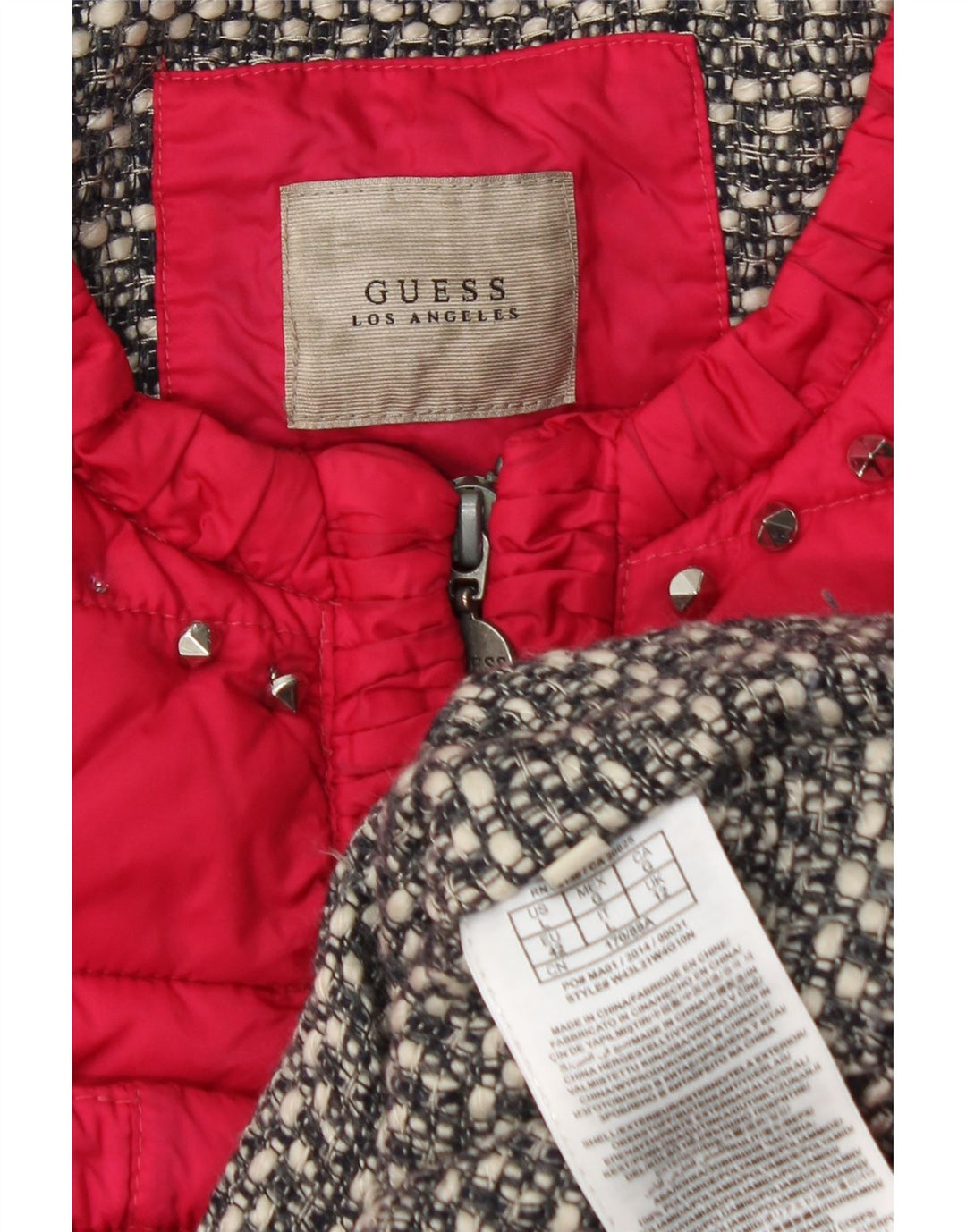 GUESS Γυναικείο μπουφάν UK 12 Medium Pink Polyamide
