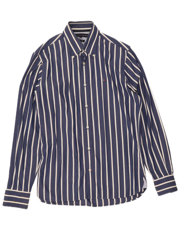 TOMMY HILFIGER Ανδρικό πουκάμισο Small Navy Blue Pinstripe Cotton 80s