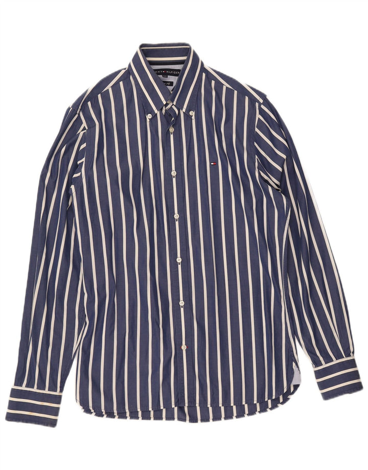 TOMMY HILFIGER Ανδρικό πουκάμισο Small Navy Blue Pinstripe Cotton 80s