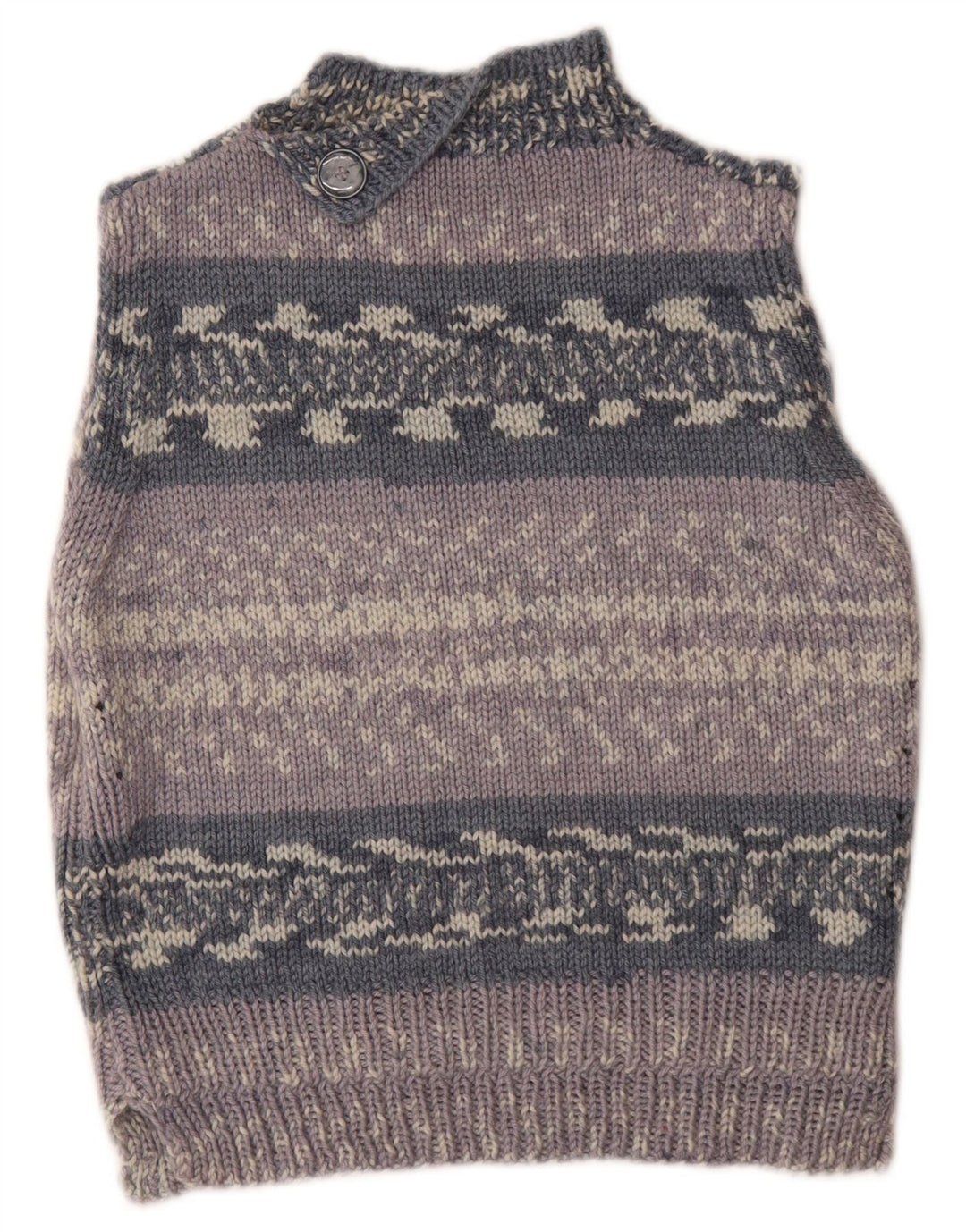 Vintage γυναικείο γιλέκο Tank Top UK 14 Medium Grey ριγέ