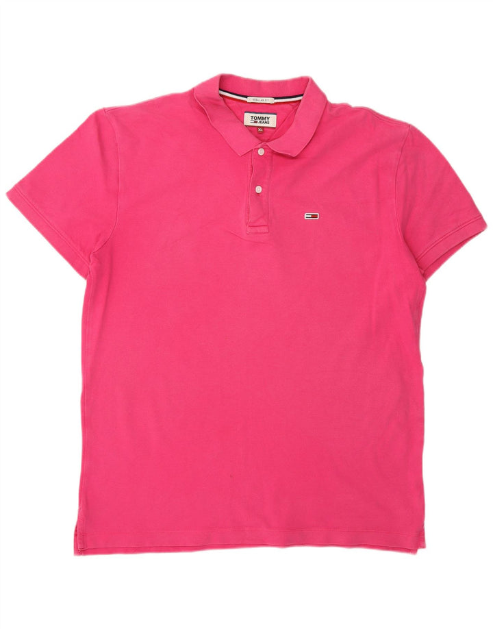 Tommy Hilfiger Ανδρικό πουκάμισο Polo με κανονική εφαρμογή XL Pink