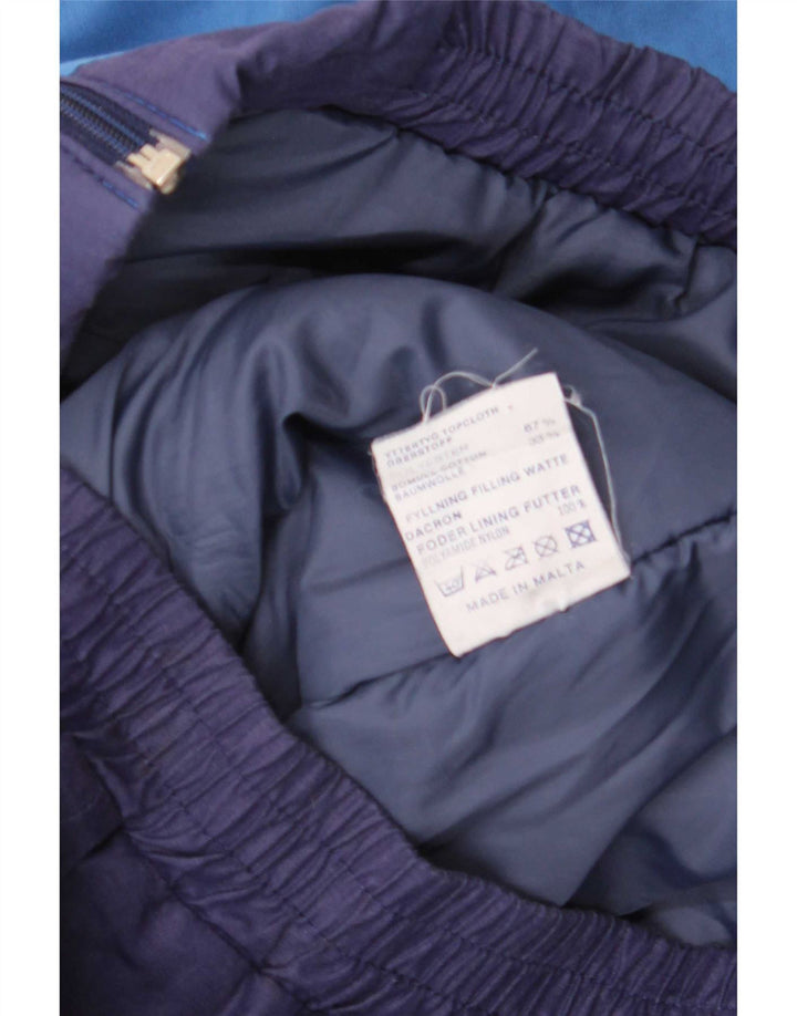 Vintage Ανδρικό Bomber Jacket UK 40 Large Navy Blue Colourblock Polyester