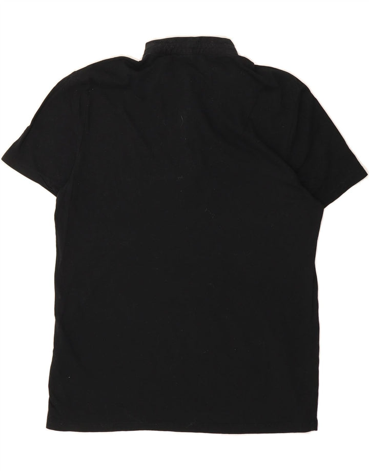 ALL SAINTS Mens Polo Shirt Medium Black Cotton Vintage All Saints and Second-Hand All Saints from Messina Hembry 