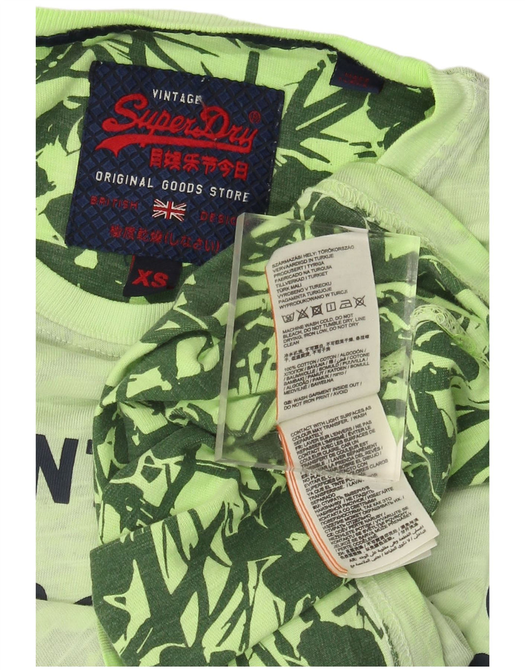 Ανδρικό γραφικό T-Shirt SUPERDRY Top XS Πράσινο βαμβακερό