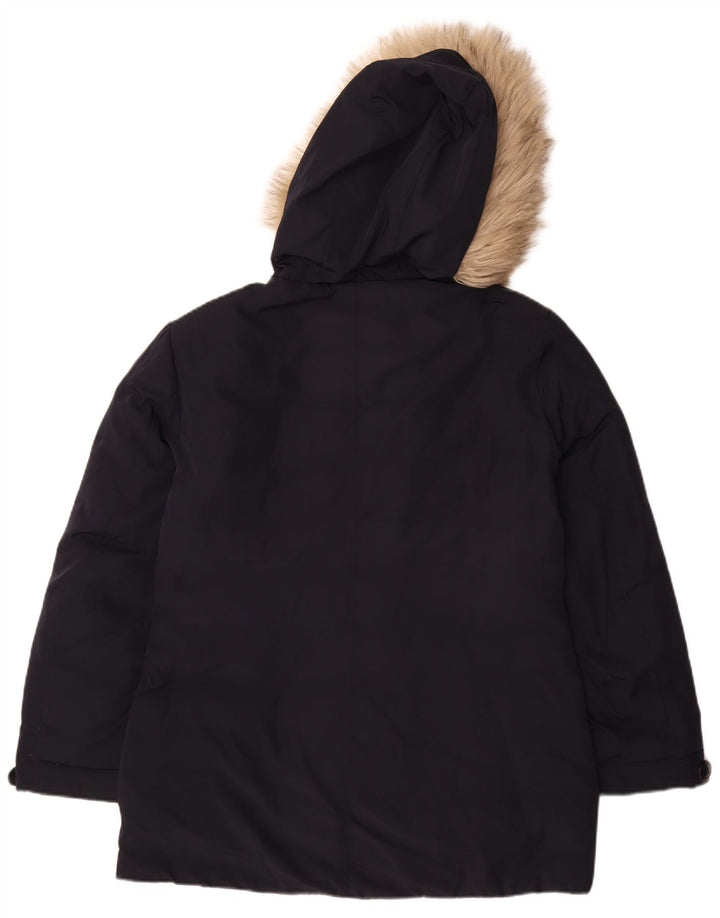 Mistral Γυναικείο παλτό με κουκούλα UK 16 Large Navy Blue Polyester