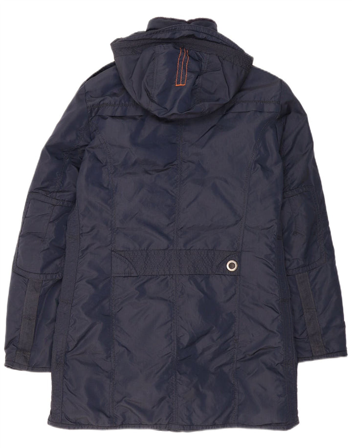 Dekker Ανδρικό παλτό με κουκούλα με επένδυση UK 36 Small Navy Blue Polyamide