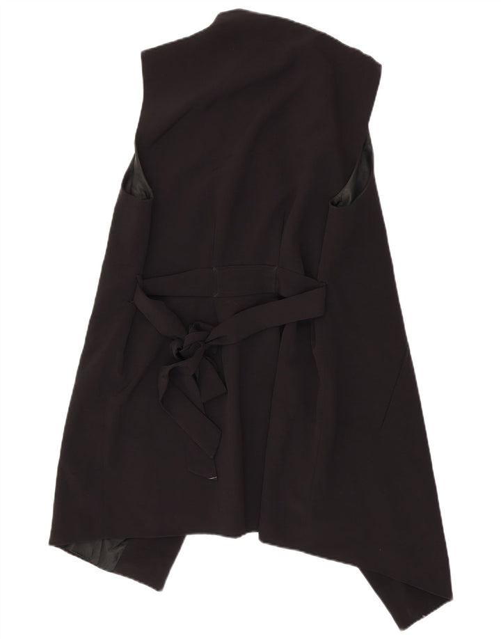 Zara Γυναικείο Longline Αμάνικο Μπουφάν UK 16 Large Μαύρο
