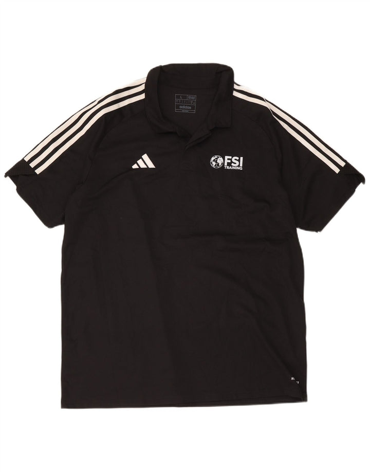 Adidas Ανδρικό πουκάμισο Aeroready Graphic Regular Fit Polo μεγάλο μαύρο πολυεστέρα