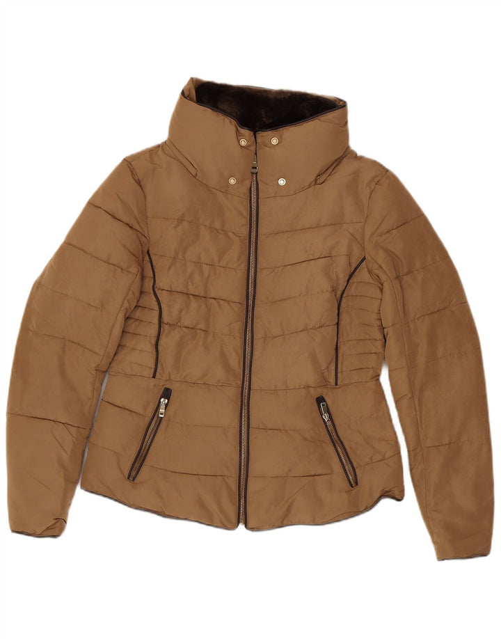 Zara Γυναικείο μπουφάν UK 16 Large Brown Πολυεστέρας