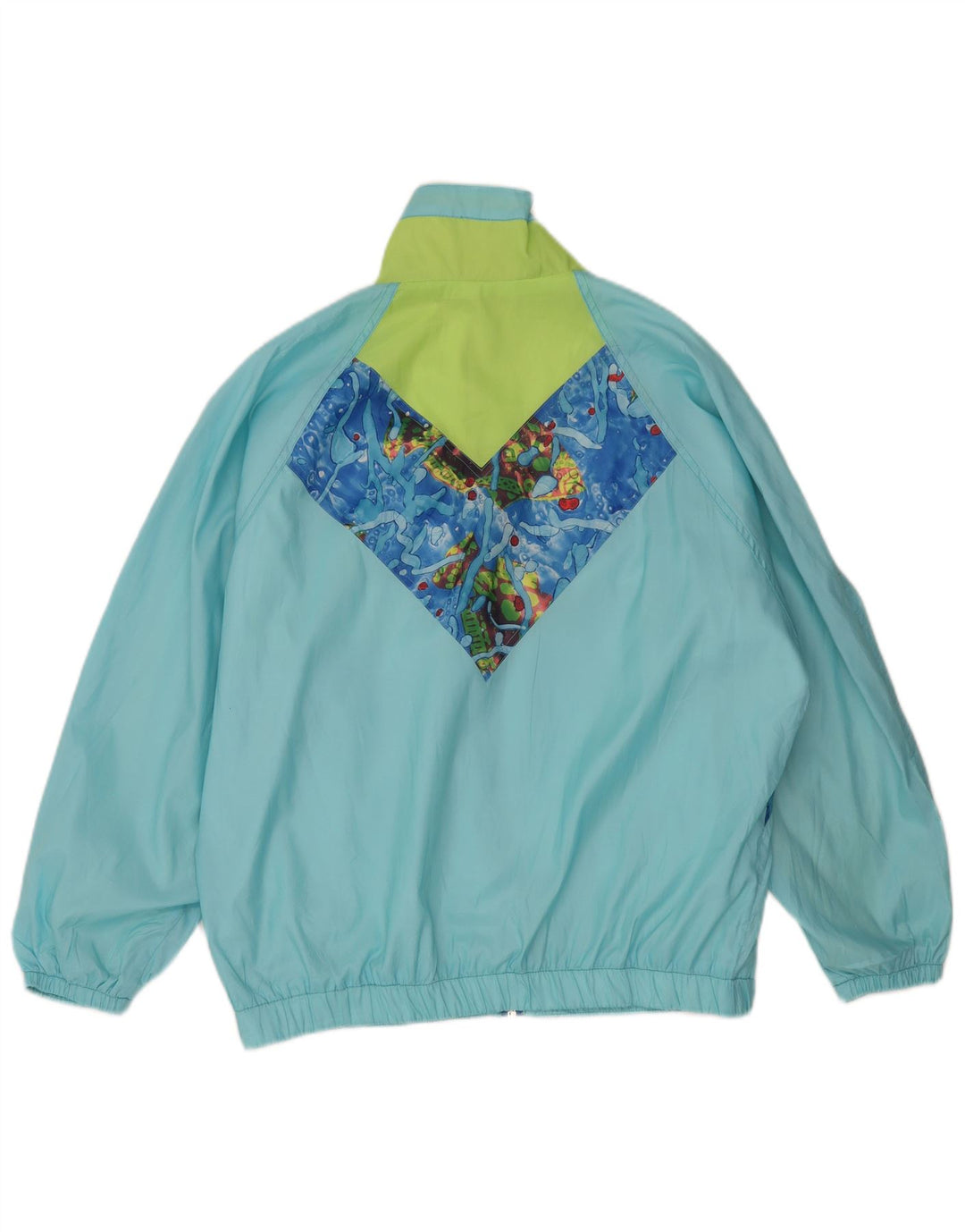 Vintage Γυναικείο Abstract Pattern Rain Jacket IT 40/42 Medium Blue