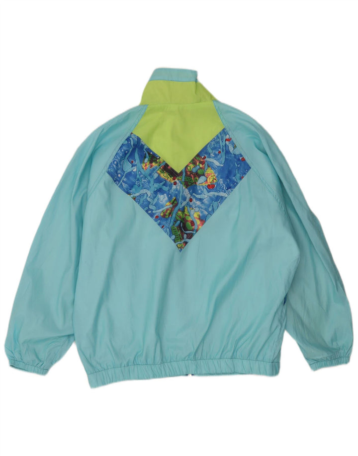 Vintage Γυναικείο Abstract Pattern Rain Jacket IT 40/42 Medium Blue