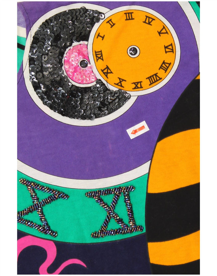 VINTAGE Womens Abstract Pattern Blouse Top UK 14 Medium Multicoloured