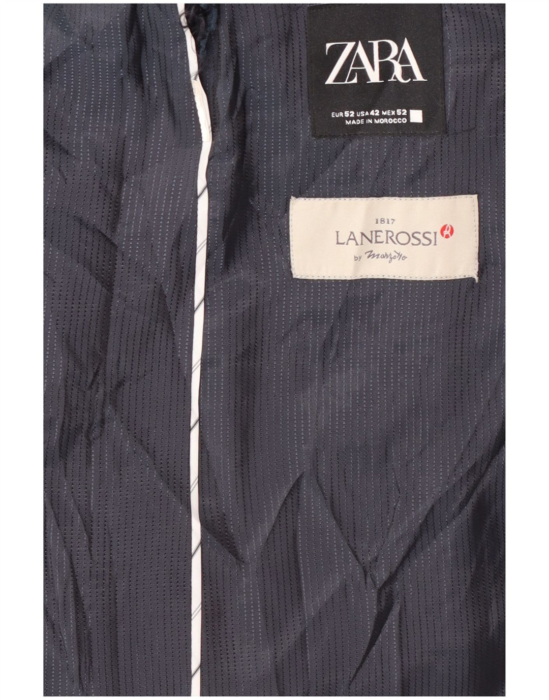 Zara Ανδρικό μπλέιζερ με 2 κουμπιά μπουφάν EU 52 Large Navy Blue Houndstooth